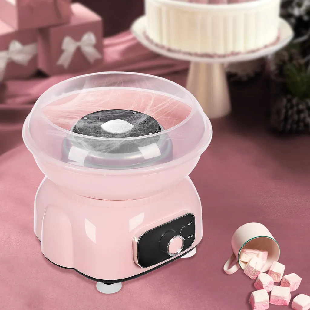 Machine à barbe à papa rose silencieuse 450W pour fêtes de famille - 3