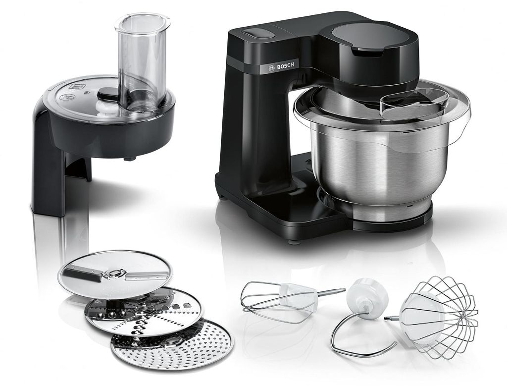 Bosch Serie 2 MUMS2EB01, 3,8 l, Schwarz, Edelstahl, Tasten, Produktbild 