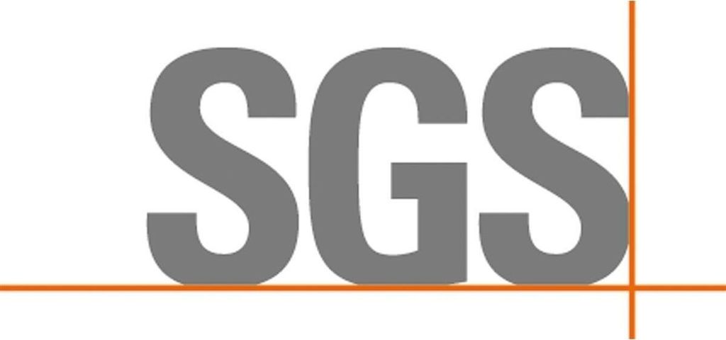 The image shows the letters SGS in large grey font, with orange lines forming a grid behind and below the letters.