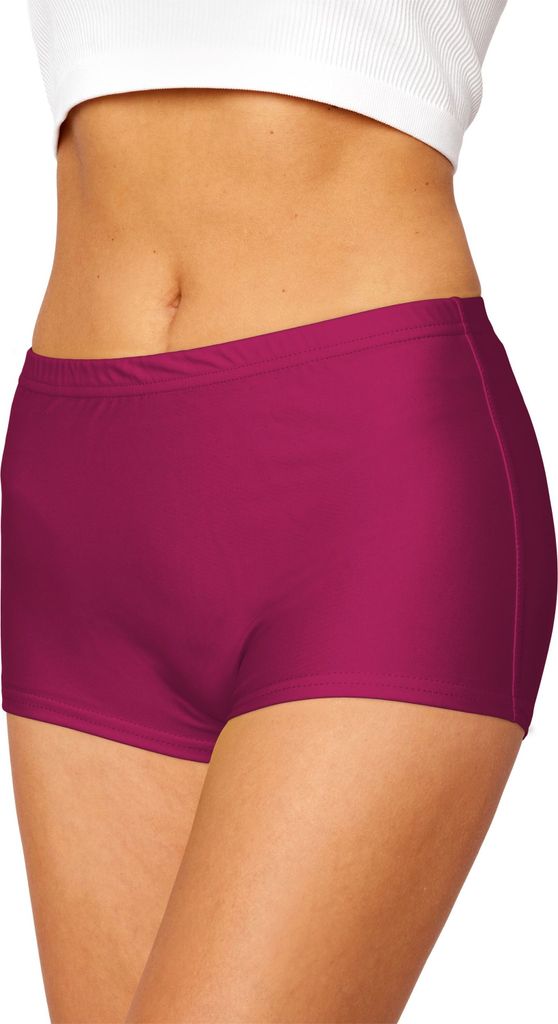 Merry Style Damen Badeshorts Bikinihose Bademode Badehose Bikini Unterteil Schwimmshorts L23L1 (Weinrot (5288), 46)