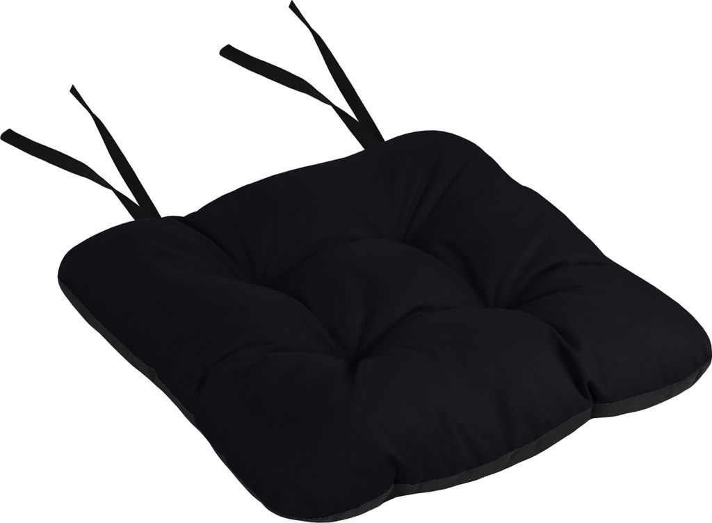 Domarex Gartenstuhlkissen sitzkissen stuhl stuhlkissen SILLA 50x50 cm - Wasserdichtes Kissen für den Gartenstuhl -Sitzkissen an Stuhl - Schwarz