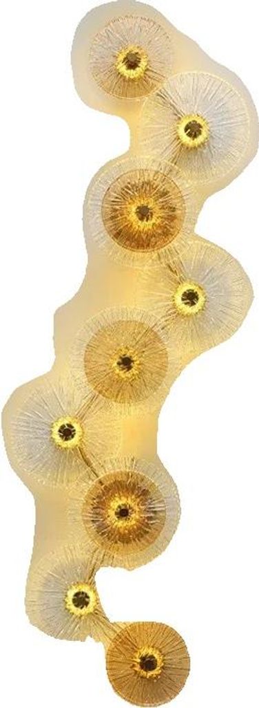 Wandleuchte, elegantes Lotusblatt-Design, wandmontierte Installation, 9 Wandleuchte, Tricolor Dimmung