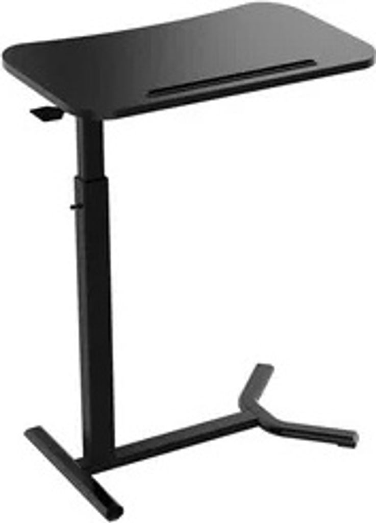 ESMART EAS-121BB 60 x 38 cm Schwarz - Mobiler stufenlos pneumatisch höhenverstellbarer Beistelltisch 66-106 cm für Couch, Bett, Kinderzimmer und ...
