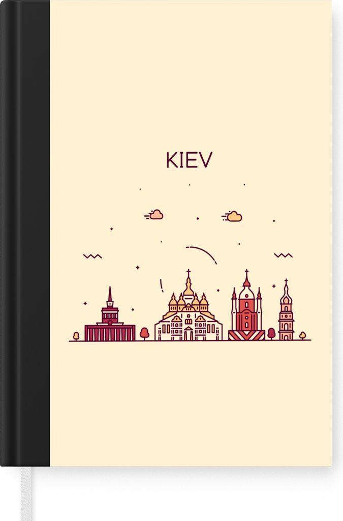 MuchoWow Notizbuch Tagebuch Haushaltsbuch Notebook A5 Skyline - Kiew - Ukraine - Notizblock - Notizheft - Notebook - Schreibblock - Papier