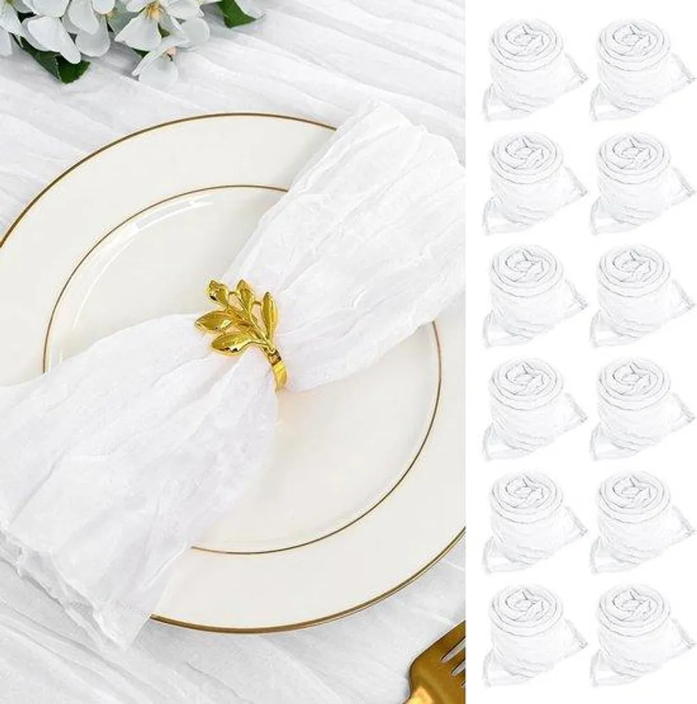 Serviettes en lin blanc 50 cm lot de 30 pour mariage et réception chic