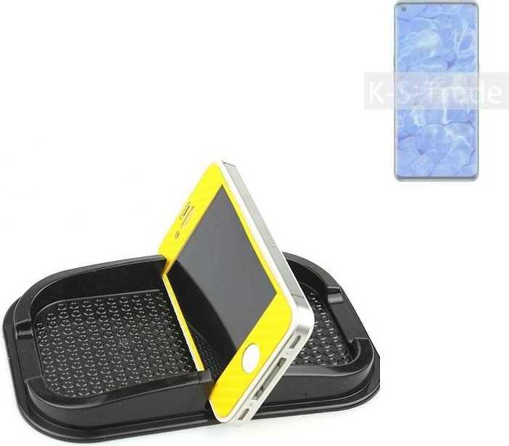 K-S-Trade Auto Anti Rutsch Matte Smartphone-Halter kompatibel mit Oppo Reno6 Pro 5G Haft Pad Armaturenbrett Handy-Halterung Silikon