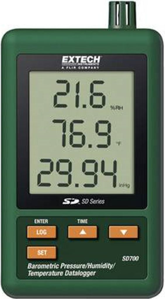 EXTECH SD700 Temperatur, relative Luftfeuchte, Luftdruck-Datenlogger, Klima-Wetter-Datenlogger mit 2 (SD700)