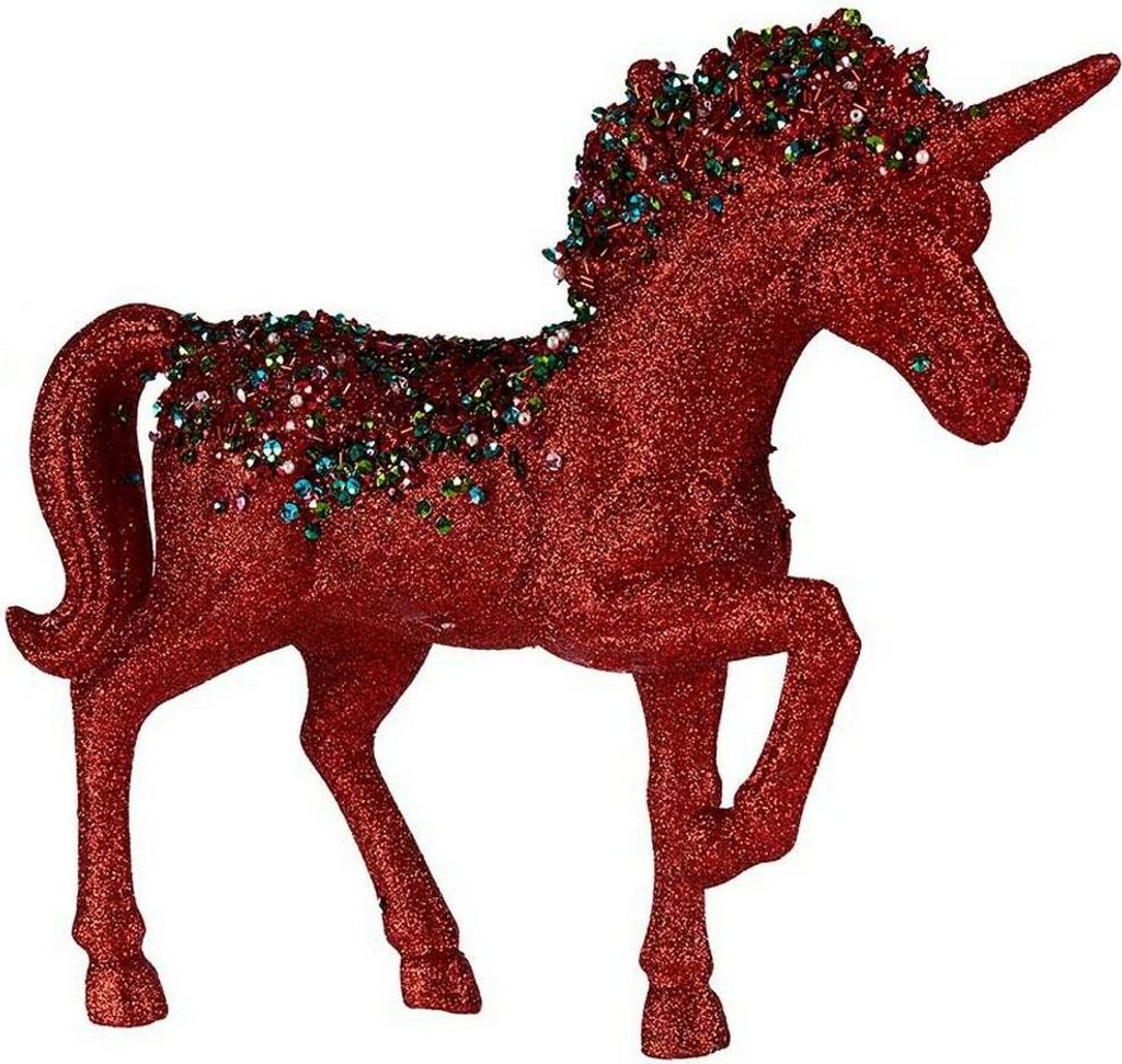 Deko-Figur Krist+ Blau Rot Einhorn 9,5 x 31 x 40 cm