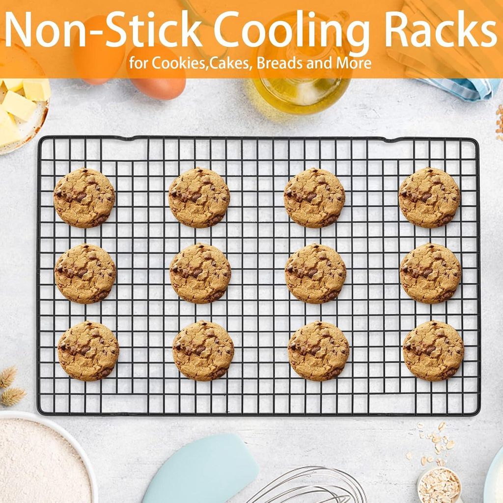 4 Stš¹ck Edelstahl-Grillrost & Auskš¹hlgitter, passt auf Backbleche fš¹r das Backen von Keksen und Kuchen, R?uchern, Grillen, Auskš¹hlen š...