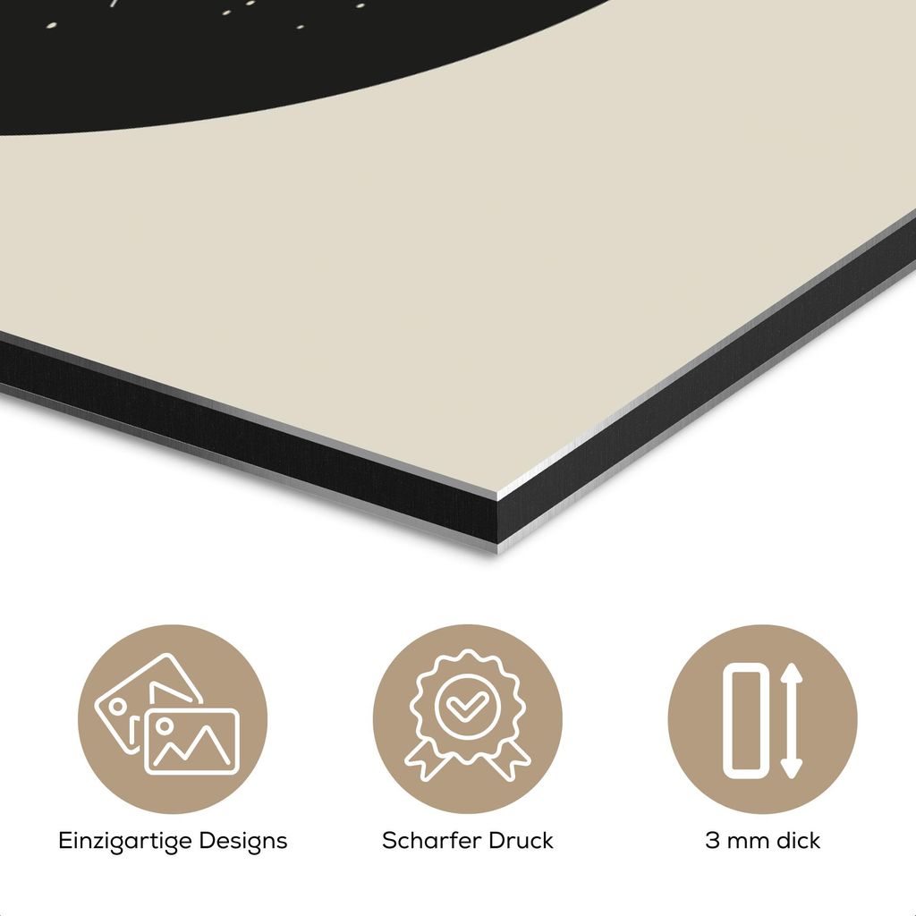 MuchoWow Wanddekoration Metall Metallbild Wandkunst 20x30 cm Weihnachtskugeln - Japandi - Weihnachten - Schwarze Kugeln MuchoWow Aluminium Gemälde...