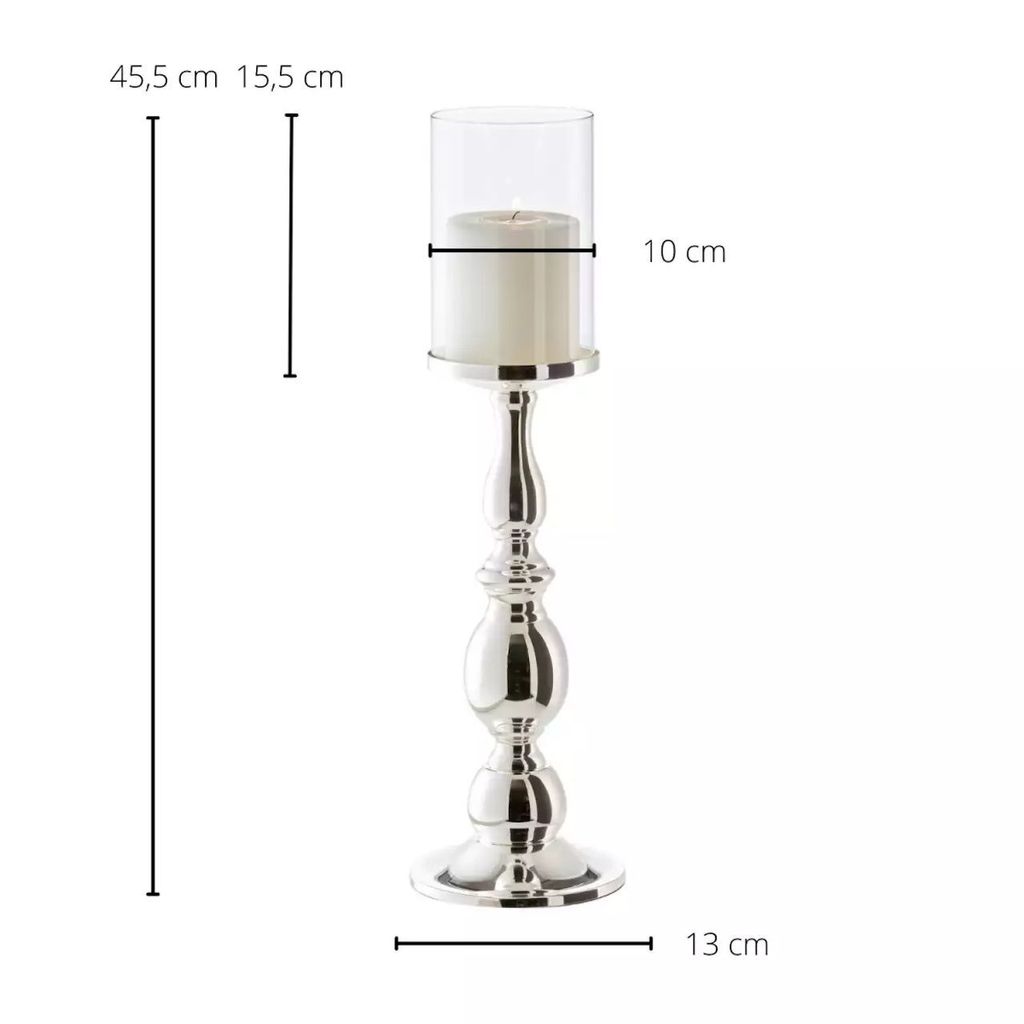Windlicht Mascha | versilbert | anlaufgeschützt 45 cm Produktbild 5