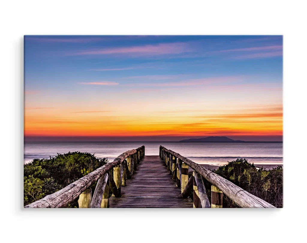 Quadro Mare Spiaggia 90x60 cm XXL | Stampa su Tela Moderna per Soggiorno - 3
