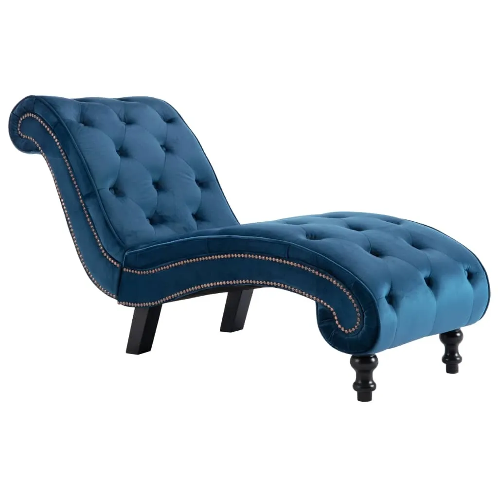 Optimisez votre Petit Salon avec cette Chaiselongue Compacte Bleu Velours