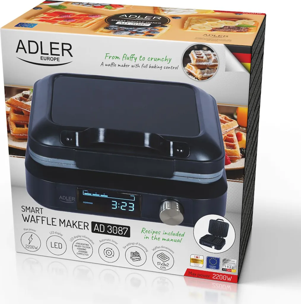 Appareil à Gaufres Camry AD 3037 Adler idéal pour Petit-Déjeuner XL
