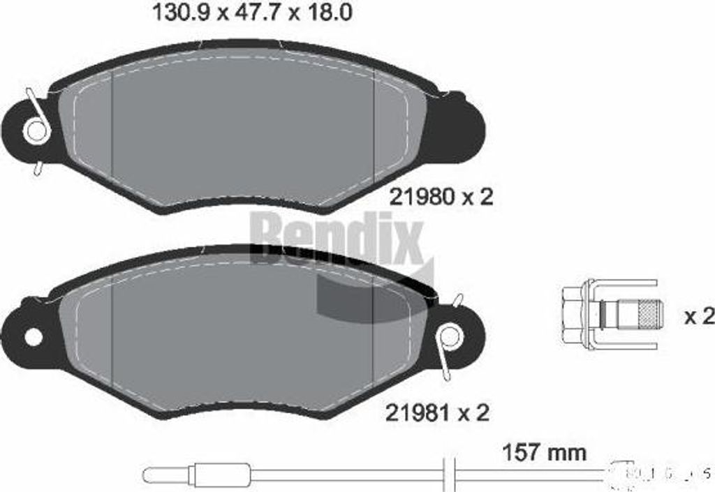 BENDIX Braking BPD1058 Bremsbelagsatz, Scheibenbremse OE 4106000Q0A kompatibel mit Kubistar, Kangoo