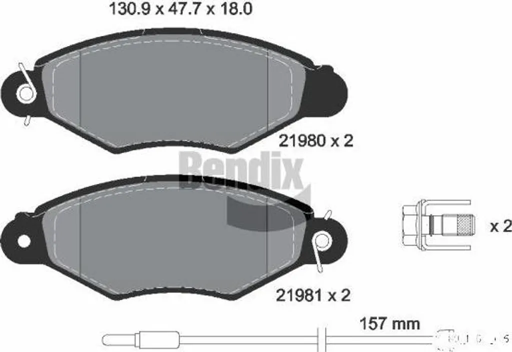 Plaquettes de frein BENDIX haute performance pour disque 4106000Q0A