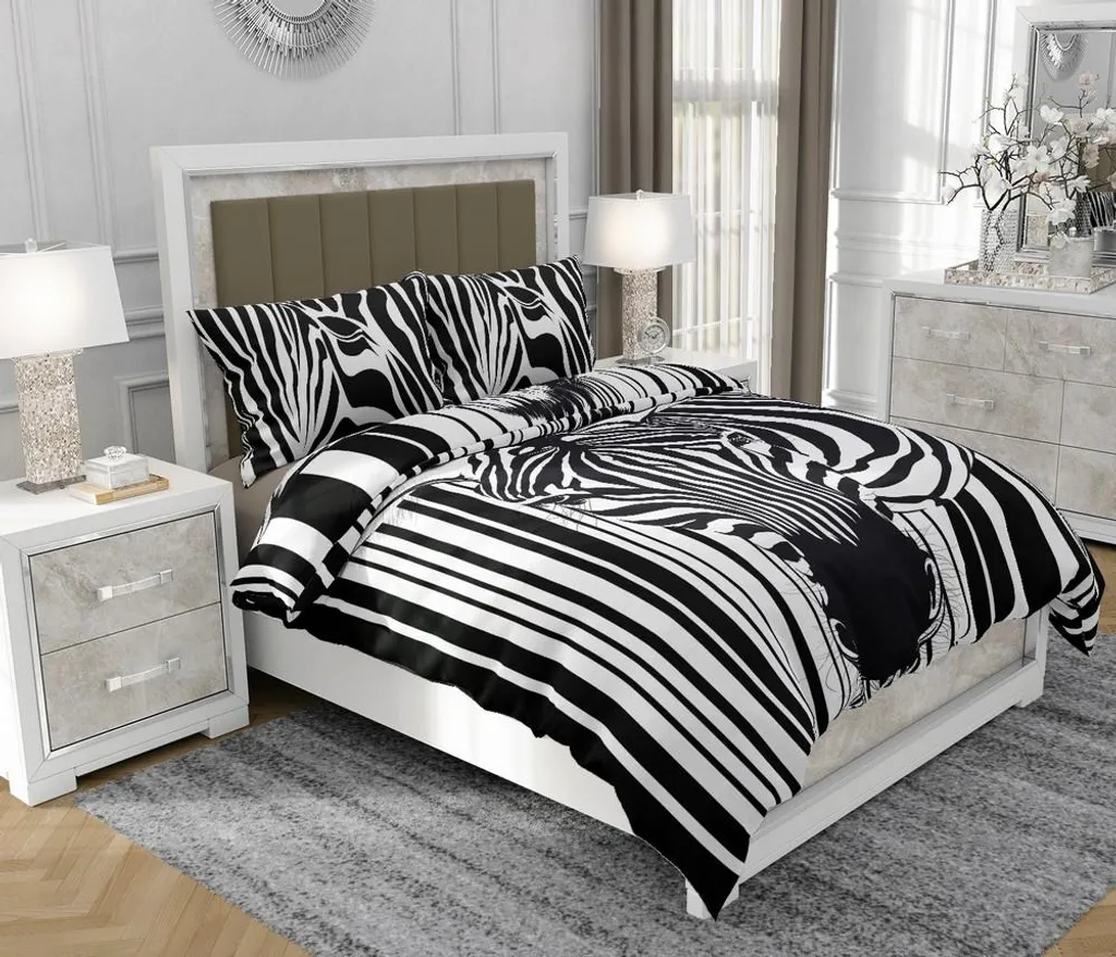 Set Letto SOVIO 160x200 cm con Zip - 100% Cotone Multicolore Robusto