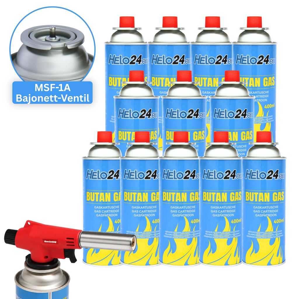 Gaskartuschen Butangas Kartuschen inkl. Lötbrenner 227g Produktbild 