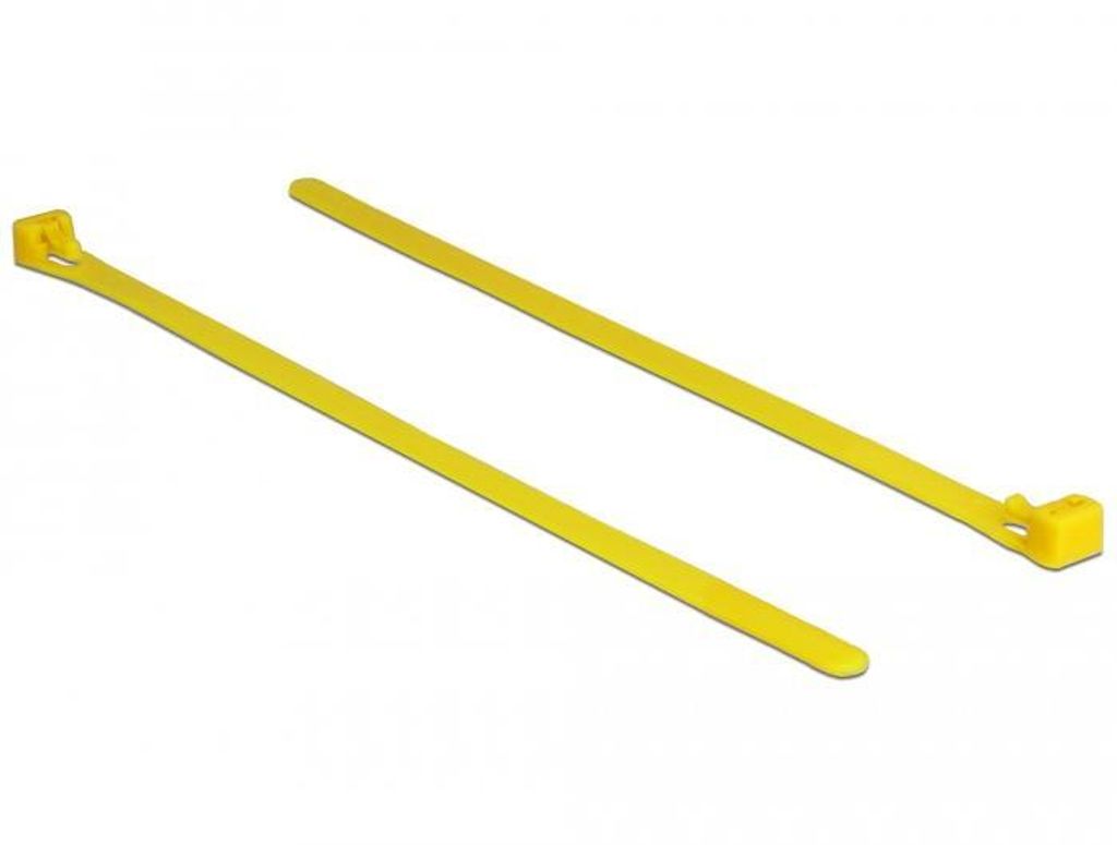 DeLOCK 18759, Uvolnitelná stahovací páska, Nylon, Žlutá, Obrázek produktu 