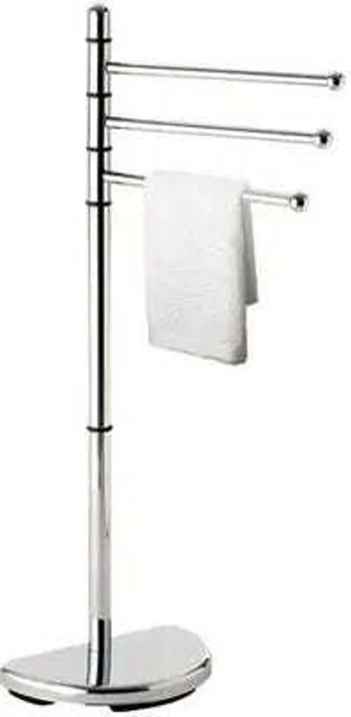 Piantana per bagno porta asciugamani in metallo cromato | Hibiscus