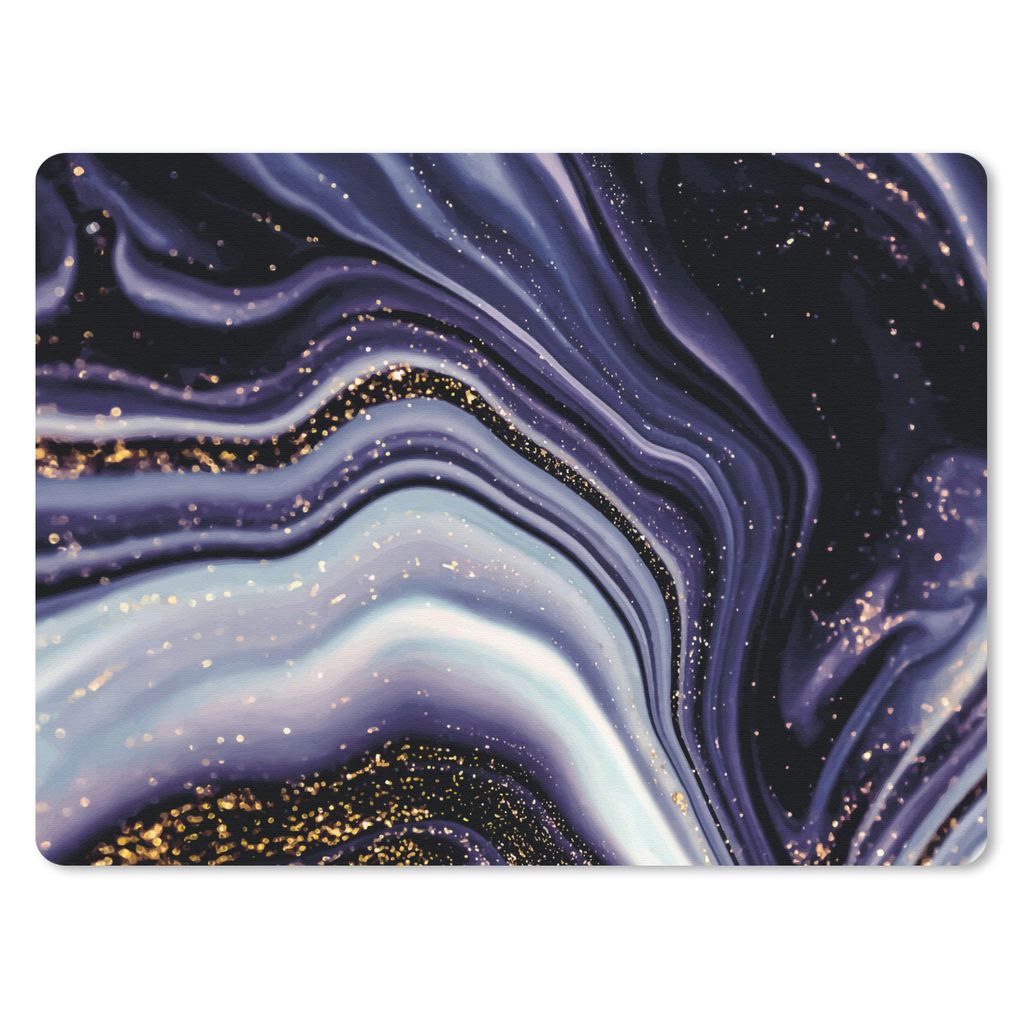MuchoWow Mauspad Mousepad Marmor - Lila - Luxus - Marmoroptik - Glitzer 23x19 cm - Mousepads - Maus Mat - Pad - Mausunterlage - Schreibtischunter...