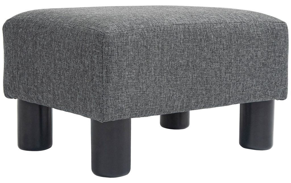 HOMCOM voetenbankje, zitbankje, hocker met linnenlook, Productafbeelding 