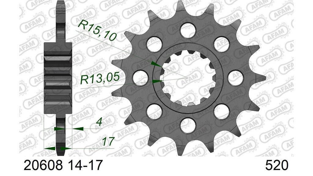 AFAM Standard Stahlritzel vorne 20608 - 520