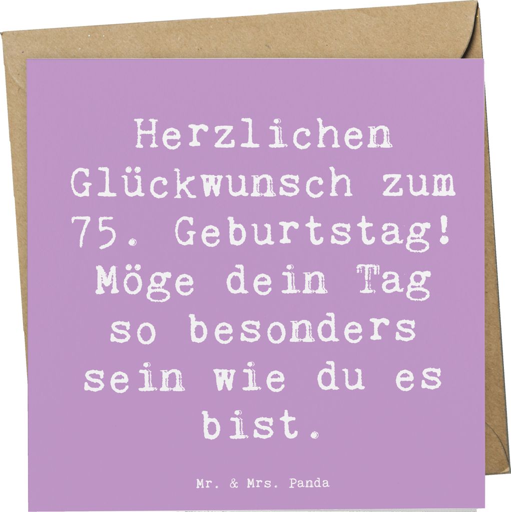 Mr. & Mrs. Panda Grußkarte Spruch 75. Geburtstag Produktbild 