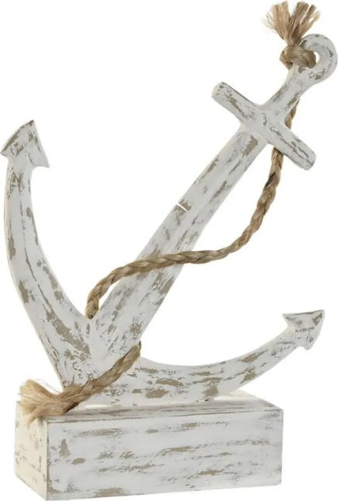Statue décorative ancre de marine blanche pour intérieur chic