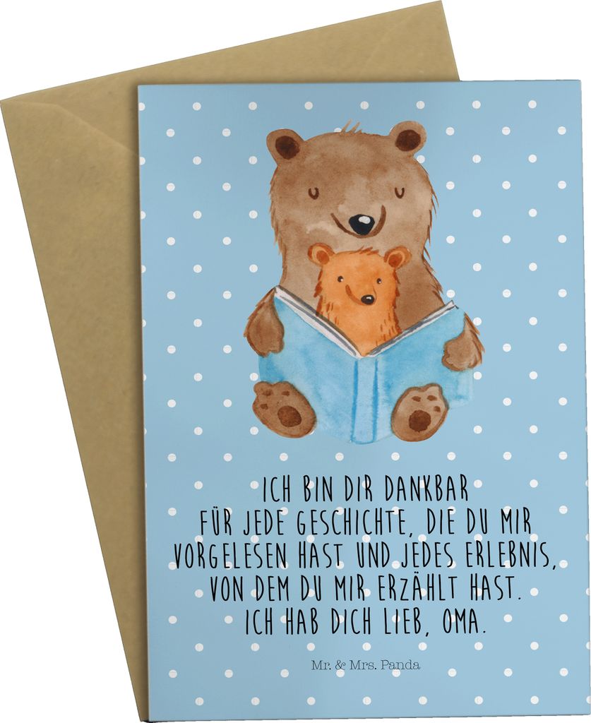 Mr. & Mrs. Panda babykarte Bären Buch - Blau Pastell - Geschenk, osterkarten, Omi, dankeskarten, Muttertag, Oma, Geschichten, weihnachtskarten, Gr...