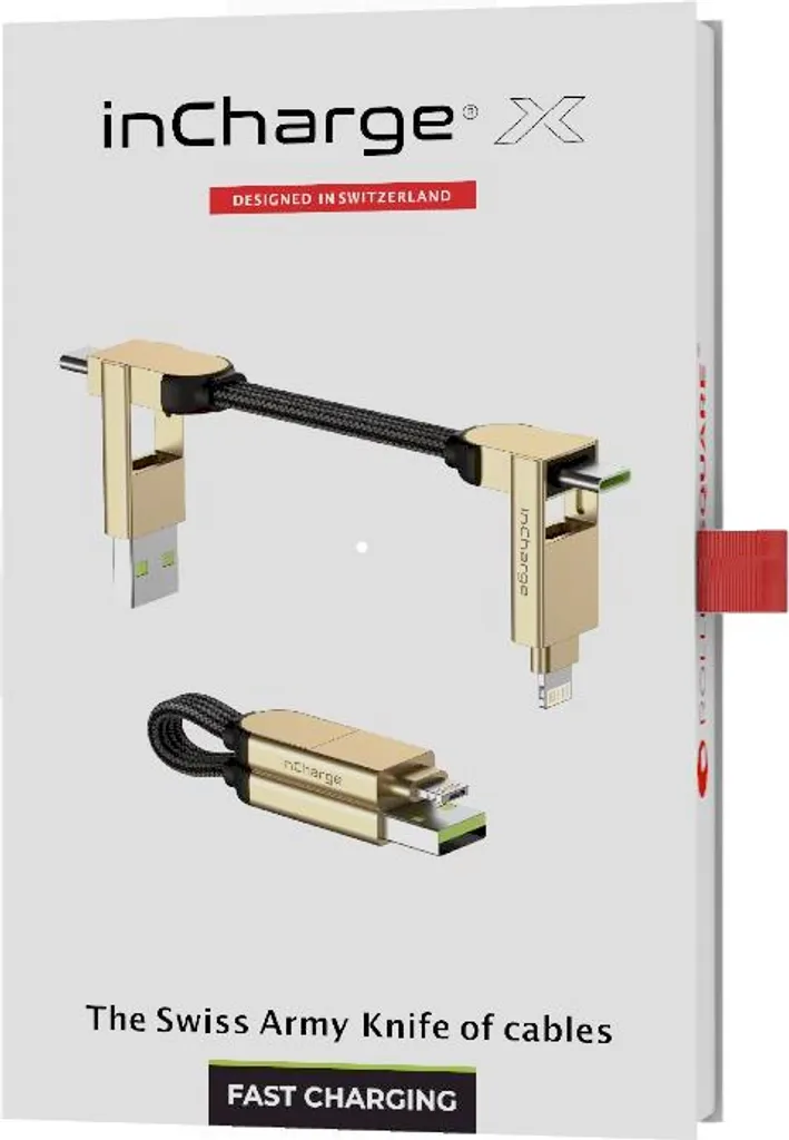 Câble porte-clés InCharge X 100W USB-C Beige pour Voyage et Bureau