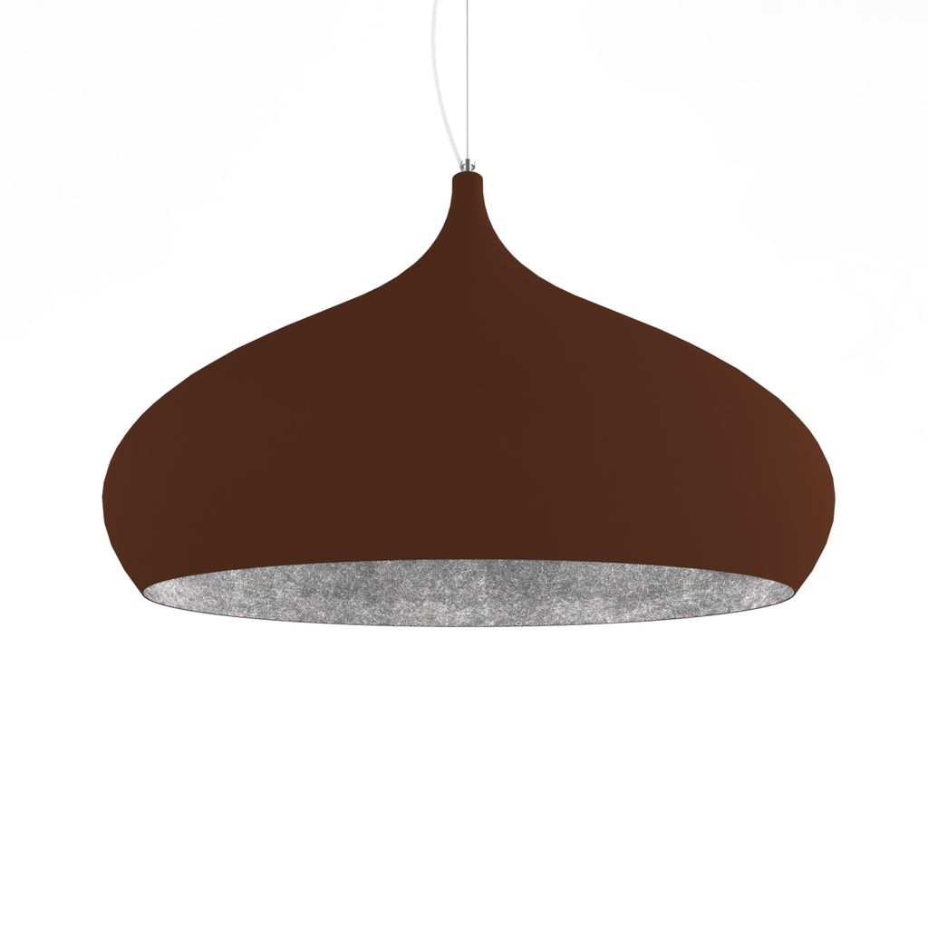 Calice Pendelleuchte, Blatt-Finish, gedrehtes Aluminium, Kelchform, E27, Ø 60 cm, H 55 cm