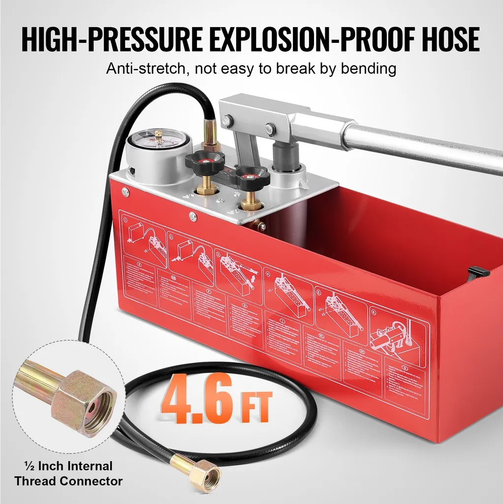 Testeur de pression d'eau pour chauffage et canalisation 25 bars 10L - 6