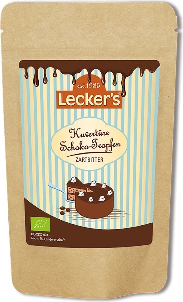 Lecker's   Kuvertüre Zartbitter Schokotropfen 100g Produktbild 
