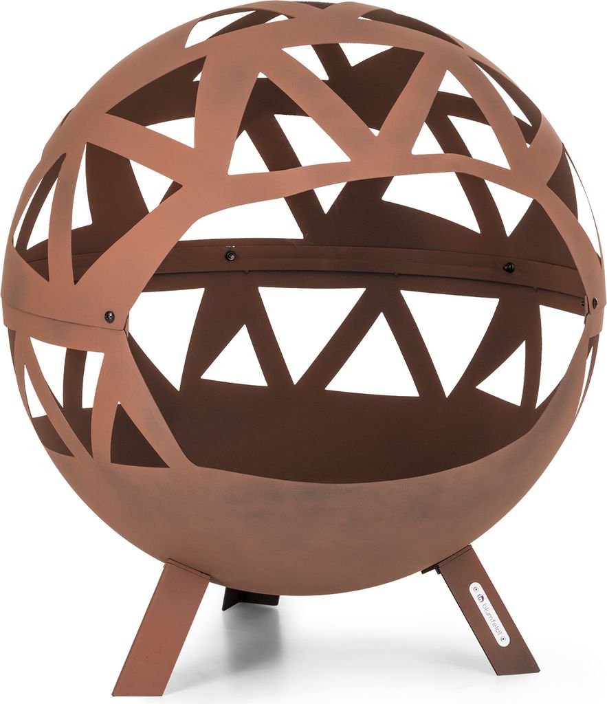 Blumfeldt Feuerschale, Robuste Outdoor Stahl-Feuerschale Groß für Balkon & Camping, Mobile Feuerschale 68 cm, Feuerschalen mit Standfuß, Wetterf...