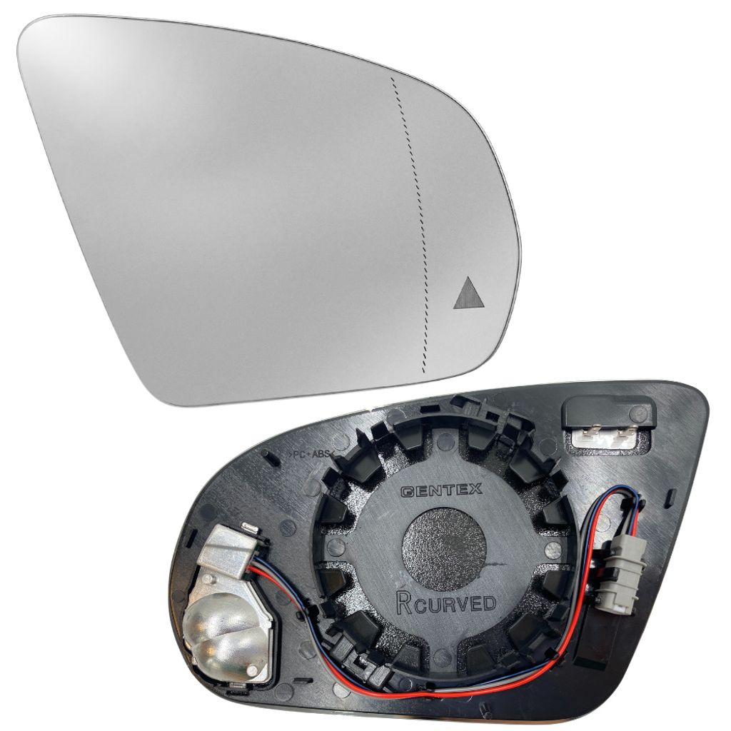 BILMAX Rechts Außenspiegelglas Ersatz für Mercedes W222 W205 C205 A205 C253, Beheizbar, Blind Spot Assistent (BLIS), mit Trägerplatte (Beifahrer...