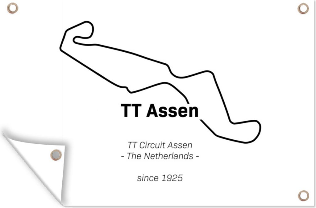 MuchoWow 120x80 cm Outdoor-Poster Gartendeko Sichtschutz Garten Poster für den Garten TT Assen - Rundkurs - Niederlande