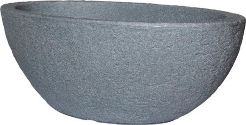 Pflanzkübel Kunststoff Oval Stone Steinoptik 60 cm 24 L betonfarbe