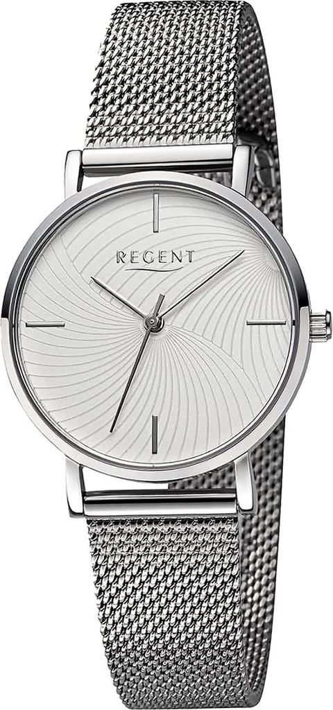 Regent Metall Damen Uhr Armbanduhr Quarz silber Metallarmband D2URBA748