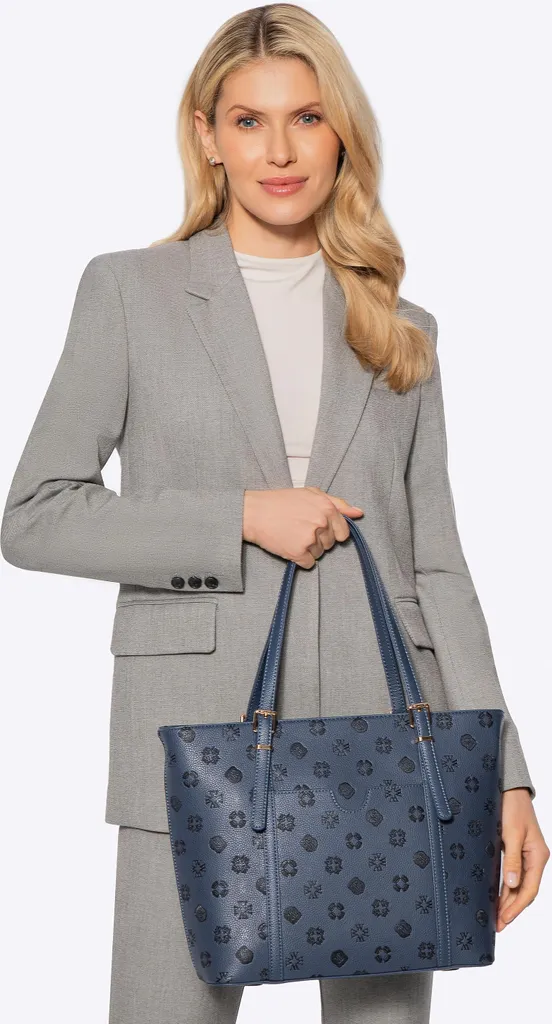 Wittchen Sac à provisions éco-cuir bleu avec gaufrage élégant pour femme