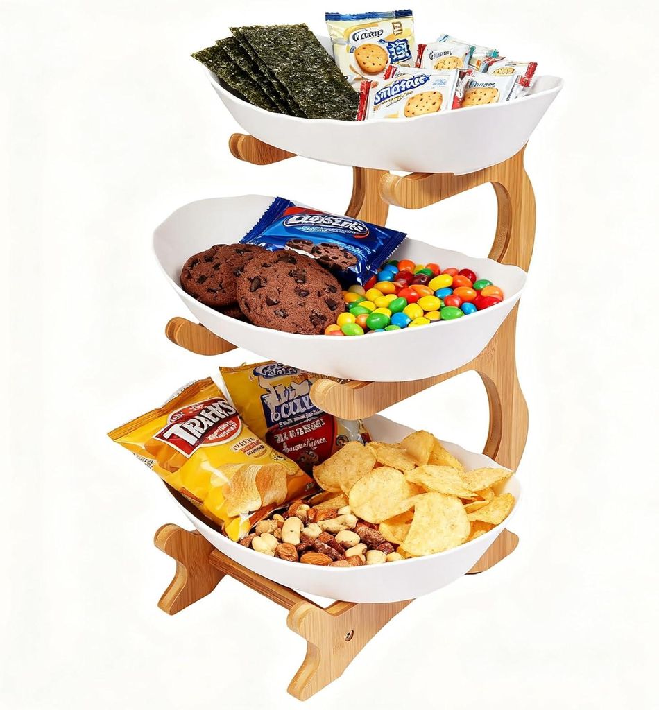 3 Stöckig Obst Etagere Obstkorb Holz Obstschale Modern