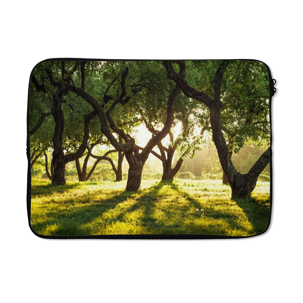 MuchoWow Laptop Hülle 14 ZollBäume - Natur - Sonne Laptoptasche - Laptoptasche - Stoßsicher - Schutzhaube