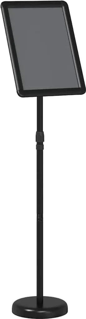 Colonne d'Exposition Mobile en Aluminium Noir Design 128 cm de Haut