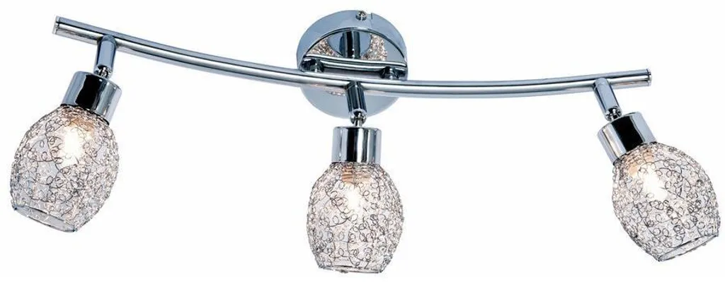 Plafonnier Mesh chromé Reality 3xG9 - Luminaire en métal 15x53x12 cm