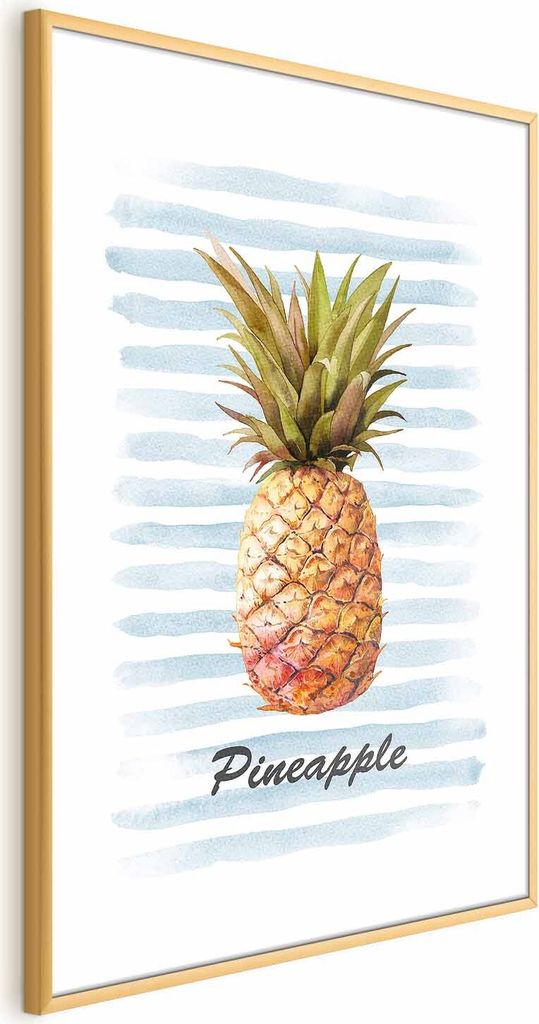 Posterpapier Poster - Pineapple and Stripes 29.7x42 cm Blätter b-B-0348-ao-a
