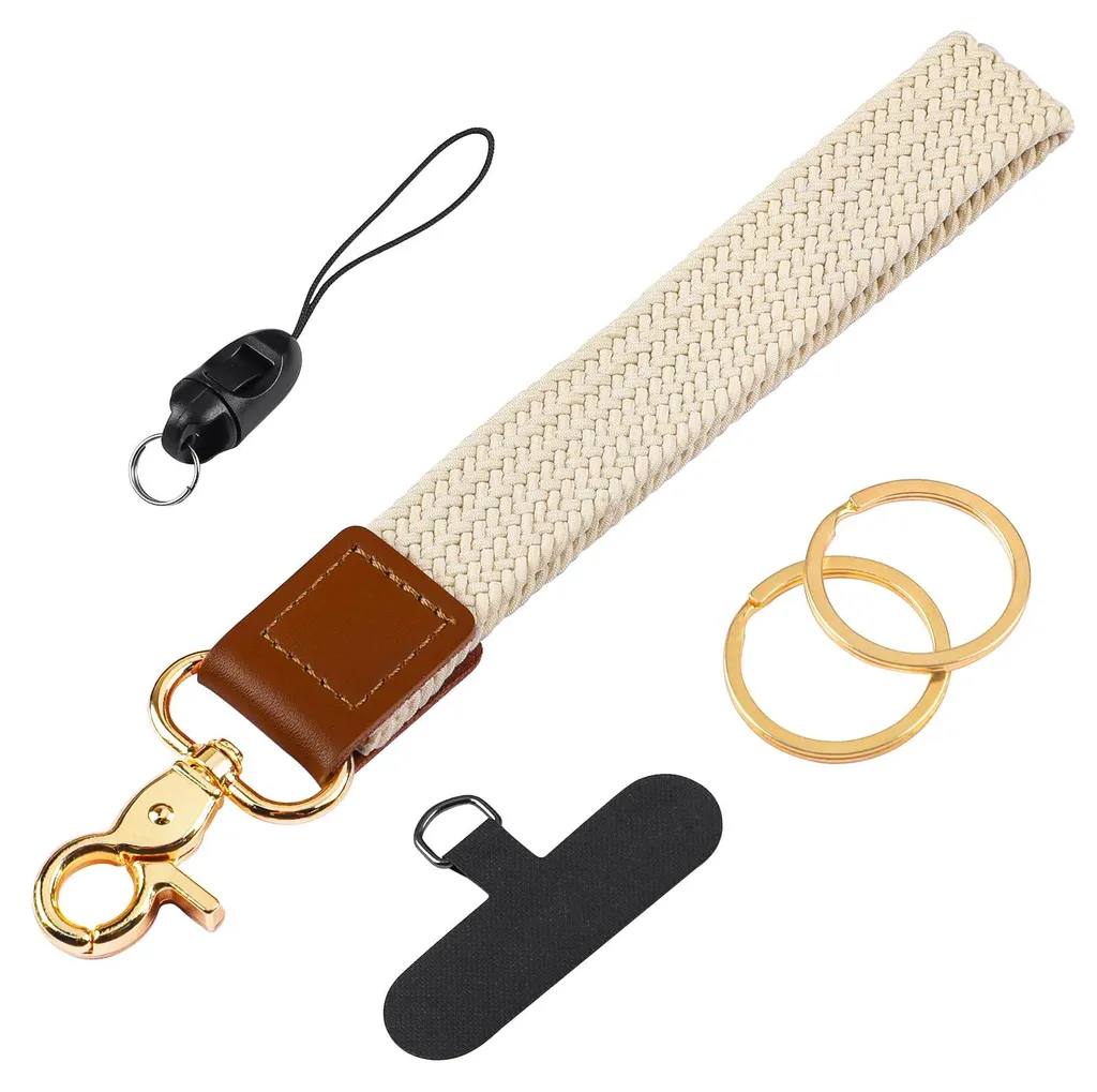 Bracelet Porte-clés pour Clés de Voiture et Badge avec Lanière Mobile