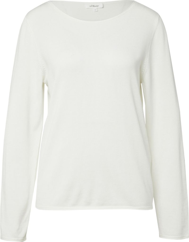 s.Oliver Damen Feinstrickpullover Creme Baumwolle Viskose