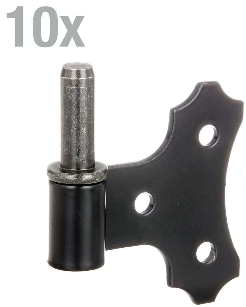 Alberts 10 x Kloben mit Zierplatte, 94 x 94 mm, zum Anschrauben, schwarz beschichtet
