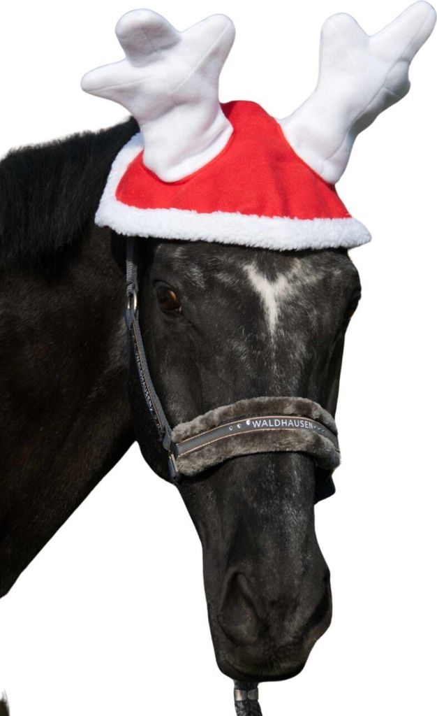 Winter Weihnachtsmütze Pferde mit Rentiergeweih Weihnachts Ohrenschutz Geweih HorseGuard in F/S