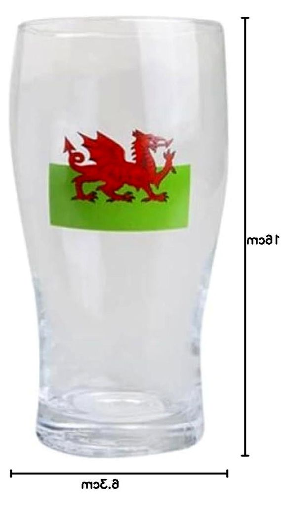 Pint-Glas mit Wales-Motiv
